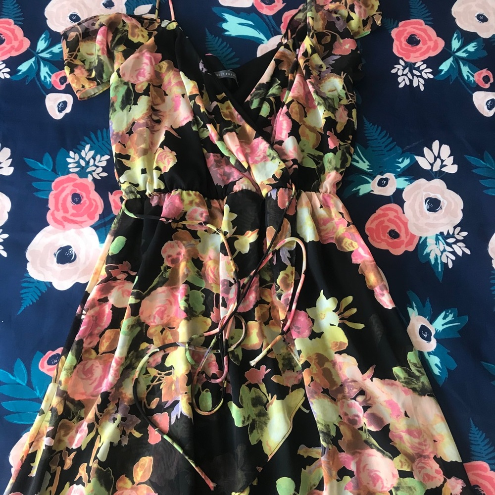 Floral Dress with Off Shoulder Detail
